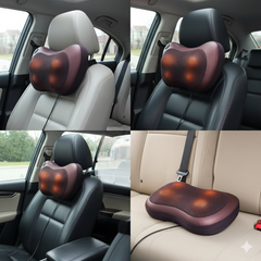 Car and Home Massage Pillow – Electric Massager for Neck, Back, Shoulder, Waist & Muscle Pain Relief with Soothing Heat Function